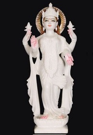 Lakshmi Maa Standing Statue in Marble